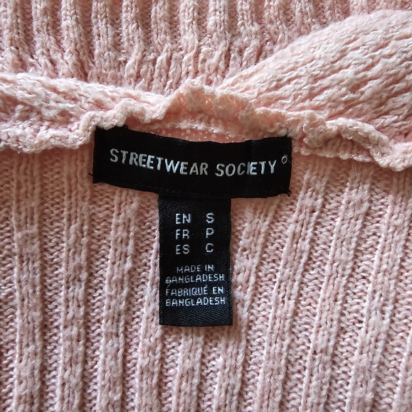 STREETWEAR SOCIETY Women's Mauve Ribbed V-neck Sweater - Picture 16 of 16